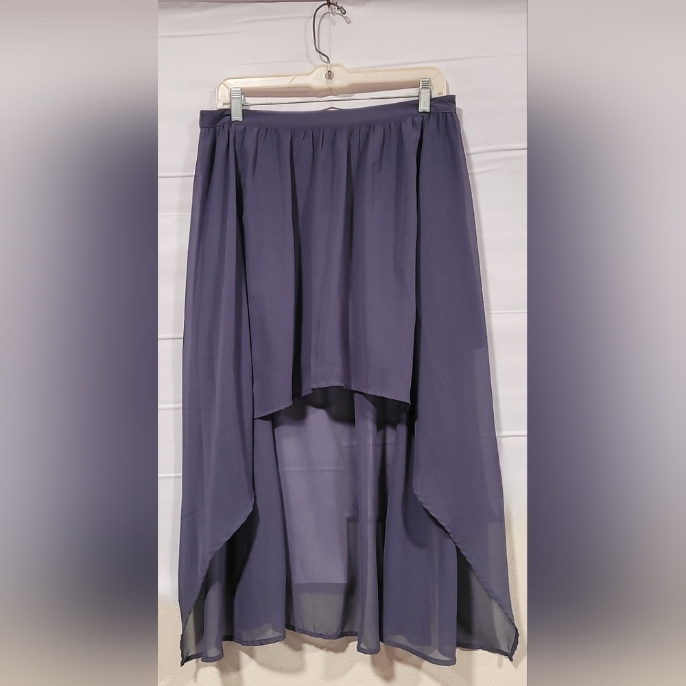 Rubbish Purple High-Low Maxi Skirt Medium